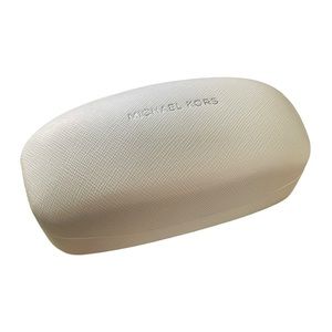 Michael Kors White Oversized Textured Hardshell Clam Sunglasses Glasses Case